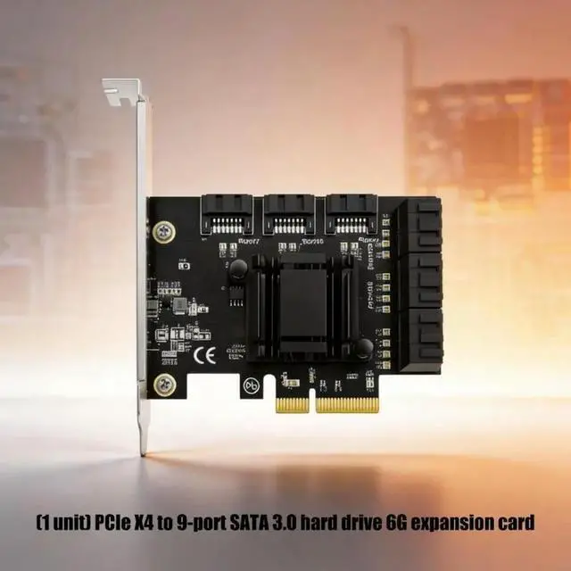Alt view image 2 of 3 - 2025 PCIE 4X SATA3.0 Adapter Card Provides 9 Port And 6Gbps Fast Connectivities For PC Builders