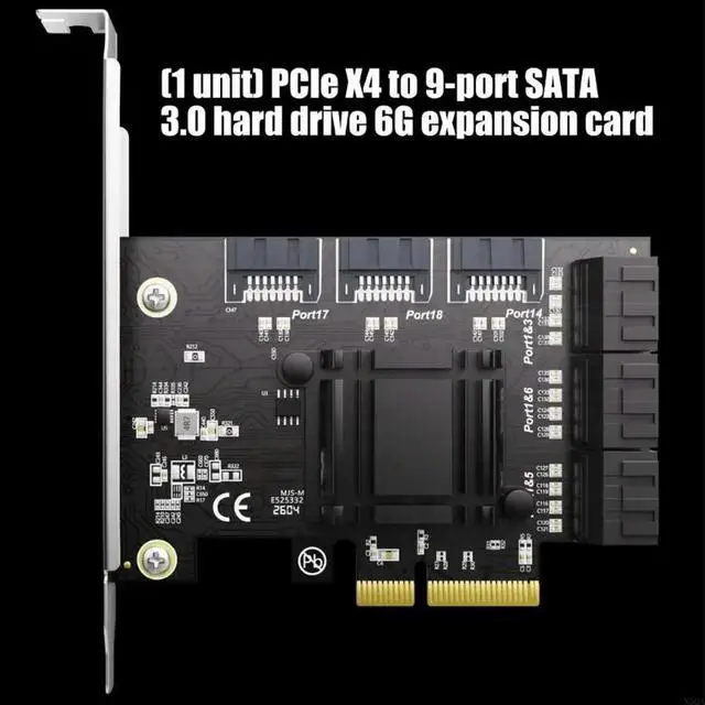 Alt view image 3 of 3 - 2025 PCIE 4X SATA3.0 Adapter Card Provides 9 Port And 6Gbps Fast Connectivities For PC Builders