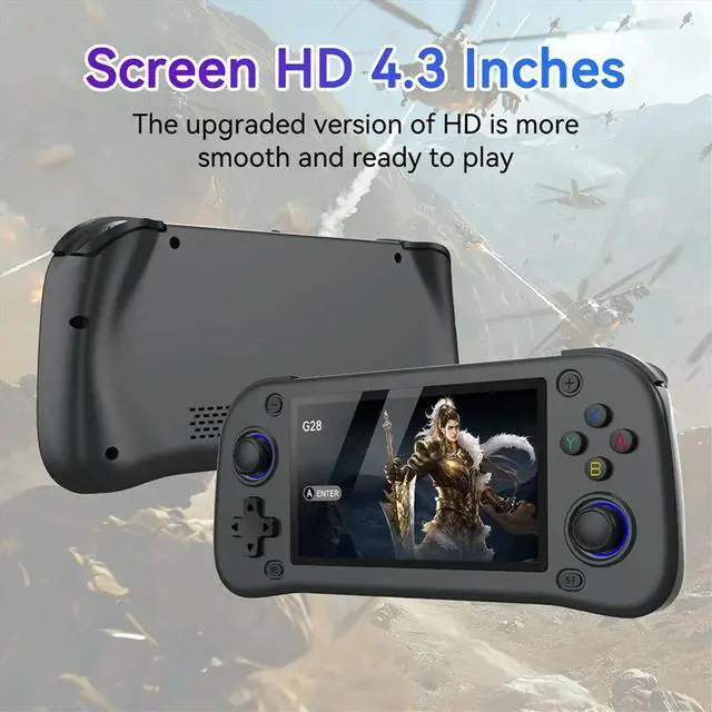 Main image of G28 Retro Handheld Video Game Console 64GB 10000+Game 4.3 Inch Screen Linux Pocket Player for PSP/PS1/N64 Simulator D