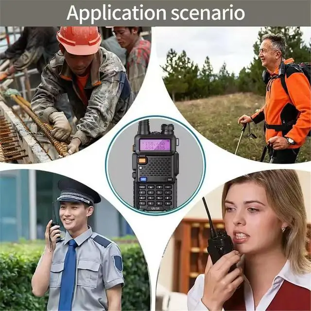Alt view image 2 of 6 - UV-5R Walkie Talkie 5W Two Way Radio VHF UHF 136-174MHz 400-520MHz Dual Band Ham Radio Station Receiver EU Plug