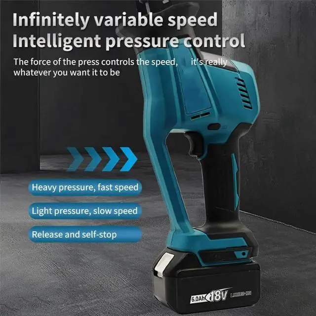 Alt view image 3 of 6 - Cordless Brushless Electric Reciprocating Saw Rechargeable for Makita 18V,Wood l Cutting Saw Saw Power Tool