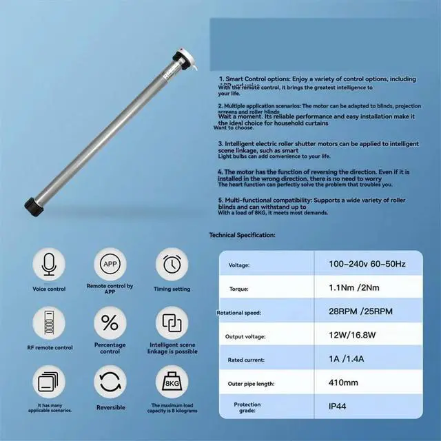 Alt view image 3 of 6 - Tuya Zigbee Automatic Zigbee Roller Shade Blinds Motor for 38 mm Tube Remote Control Work with Life Home A