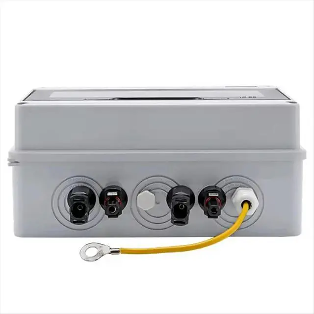 Alt view image 3 of 6 - Solar Photovoltaic PV Combiner Box with Lightning-Pattern Protection 1 in 1 Out DC 600V Fuse MCB SPD Waterproof Box IP65