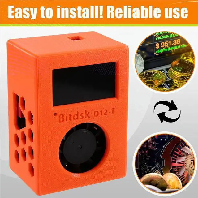 Alt view image 2 of 3 - Bitdsk D12 T 200Gh/S Bitcoin ASIC BTC Miner Solo Lottery Miner Solo Lottery Mining with Display EU Plug