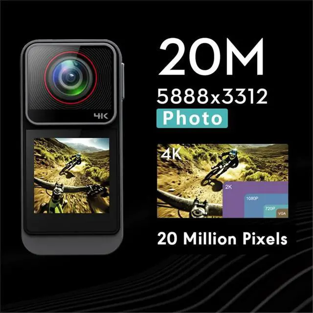 Alt view image 5 of 6 - 4K Action Camera Touch Screen Thumb Camera with Waterproof Case Stabilization Magnetic Motorcycle Bike Bodycam