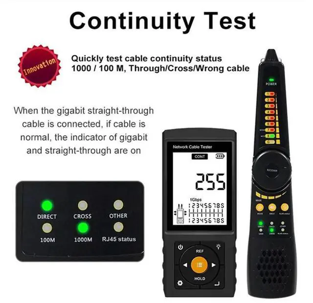 Alt view image 4 of 6 - Network Cable Tester RJ45 RJ11 Cable Tracker Cable Detector Continuity Tester Network Tools Network Line Finder LT-200