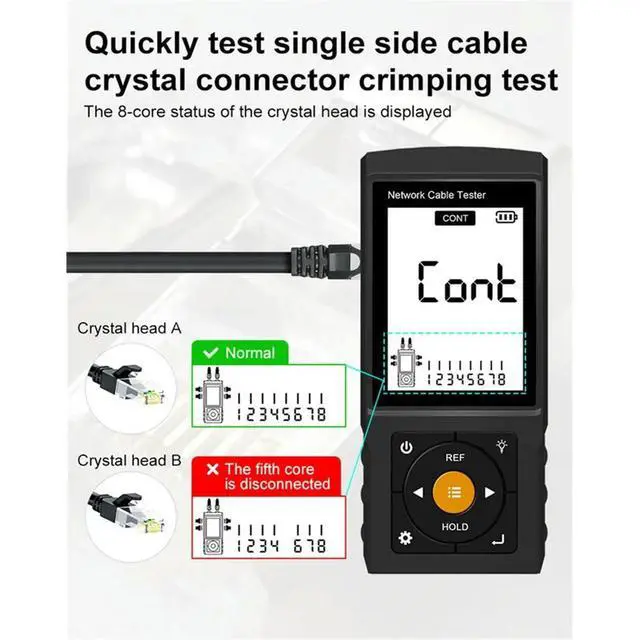 Alt view image 6 of 6 - Network Cable Tester RJ45 RJ11 Cable Tracker Cable Detector Continuity Tester Network Tools Network Line Finder LT-200