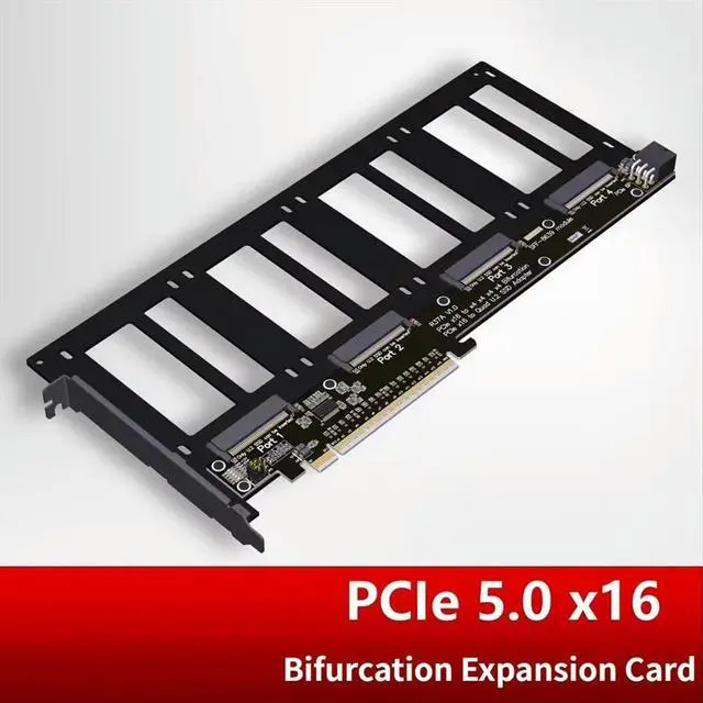 Alt view image 6 of 6 - R37A PCIe 4.0 X16 to 4-Port U.2 SSD Split Expansion Card for Gen4 X16 Hard Disk Split Expansion Card GPU Dock