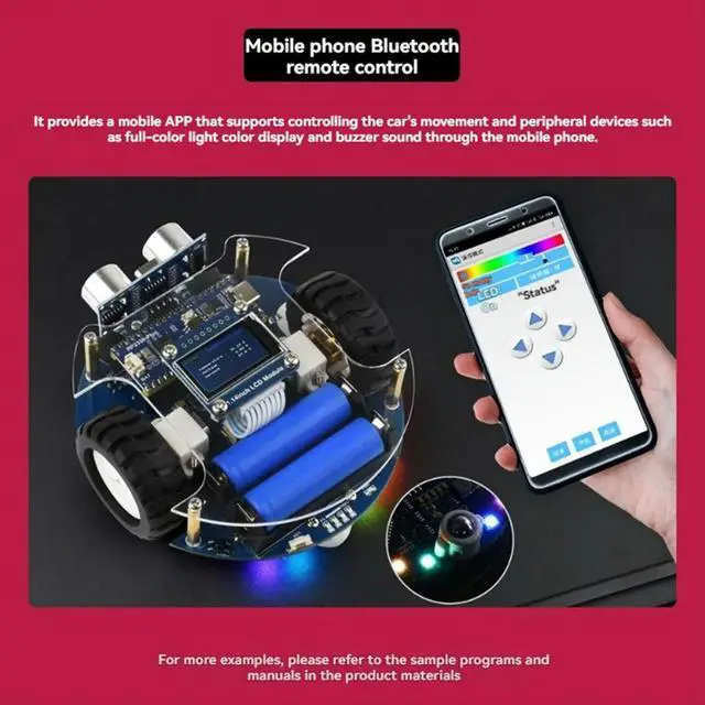 Alt view image 4 of 6 - PicoGo Car Robot RP2350-Plus Development Board with Obstacle Avoidance Module/Tracking Module/Bluetooth Module