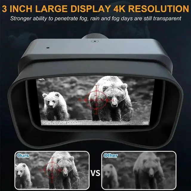 Alt view image 5 of 6 - Night Vision Scope for Rifles Crossbow, IR850 Night Vision Monocular Hunting 4K Video Recording and Photo Taking