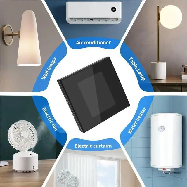 Alt view image 4 of 6 - Home Automation 5 Models in 1 LCD Switch Home with Power Consumption LCD Display Switch Black