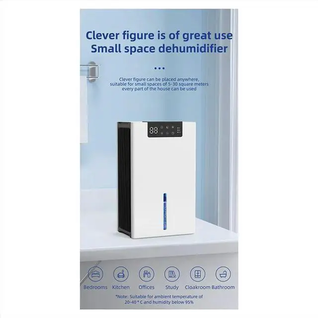 Alt view image 4 of 6 - uyuy Household Dehumidifier Dryer Moistureproof 2.4L WaterTank Water Full Stop Indoor Purification Air Dryer Dehumidifier(US)