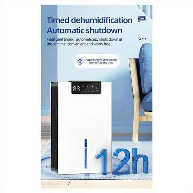 Alt view image 5 of 6 - uyuy Household Dehumidifier Dryer Moistureproof 2.4L WaterTank Water Full Stop Indoor Purification Air Dryer Dehumidifier(US)