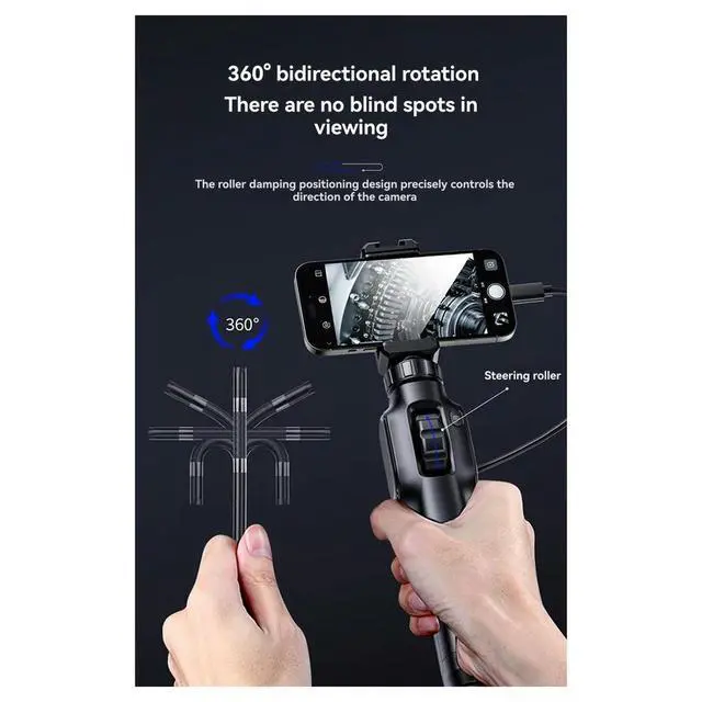Alt view image 4 of 6 - 2MP Industrial Borescope Endoscope for Cars Inspection Mini Type Camera 360 Degree Rotation with 8 LED for phone