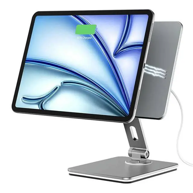 Alt view image 4 of 6 - Magnetic Charging Tablet Stand for IPad Pro/Air,Rotatable Folding,Self-Contained Installation
