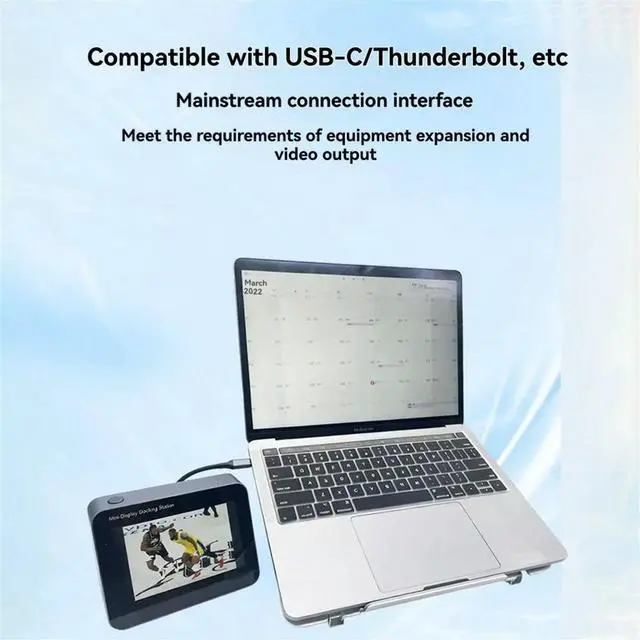 Alt view image 5 of 6 - 5 in 1 Multifunction Display Docking Station,5 Inch Type-C Dock Support 100W PD Charging + USB 3.0x2 +SD/TF Card Reader