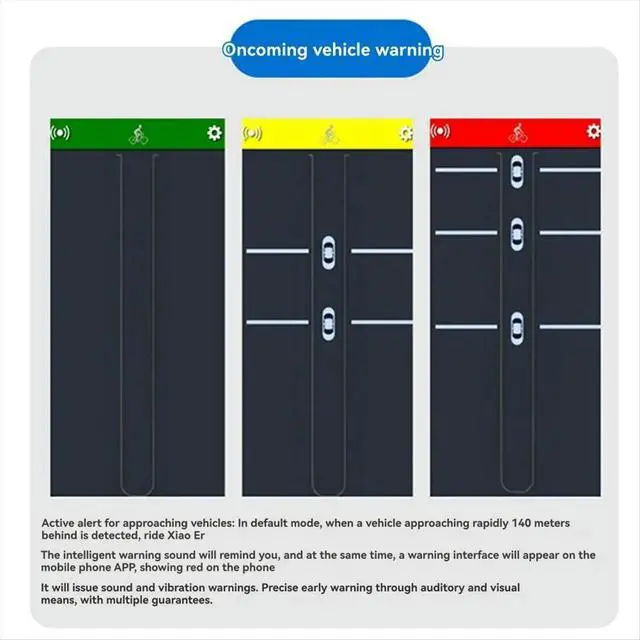 Alt view image 6 of 6 - Bicycle Radar Taillight Bike Rearview Sensor for Cycling Cyclocomputer Waterproof Brake Sensing Lamp