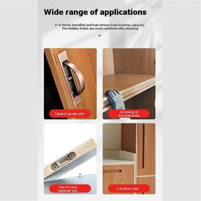 Alt view image 6 of 6 - 2 in 1 Automatic Slotted Trimming Machine 65mm Fastener Slotted Mold Adjustable Depth & Angle Manual Woodworking Tool