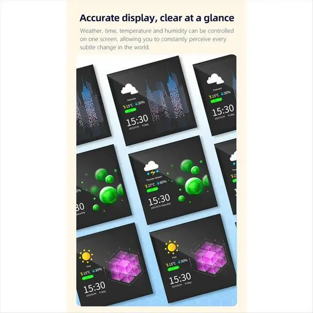 Alt view image 3 of 6 - Switch with Built-in Offline Voice, Infrared, 4-Inch Screen,for Tuya-Zigbee, Energy-Saving Multi-Function Control