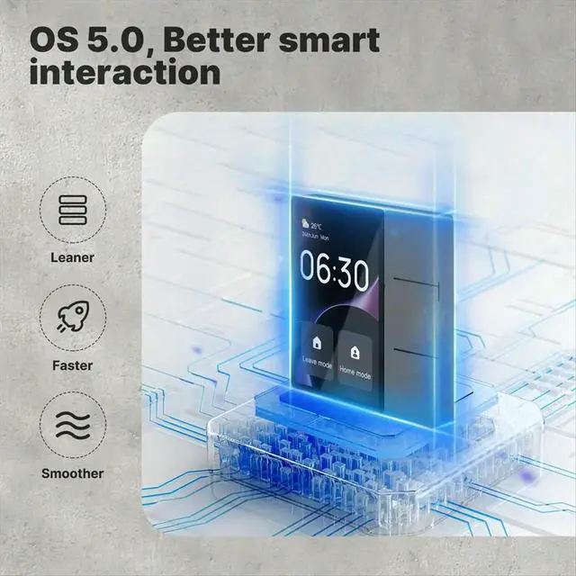 Alt view image 3 of 6 - Tuya 3.5-Inch Center Touch Control Panel Central Screen 3 Relays Physical Buttons BT Sigmesh Hub Built-in