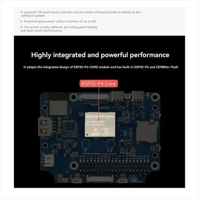 Alt view image 3 of 6 - 4inch Round Touch Display 800x800 Resolution IPS Screen 10-Point Multi-Touch Supports DeepSeAI Voice Interaction
