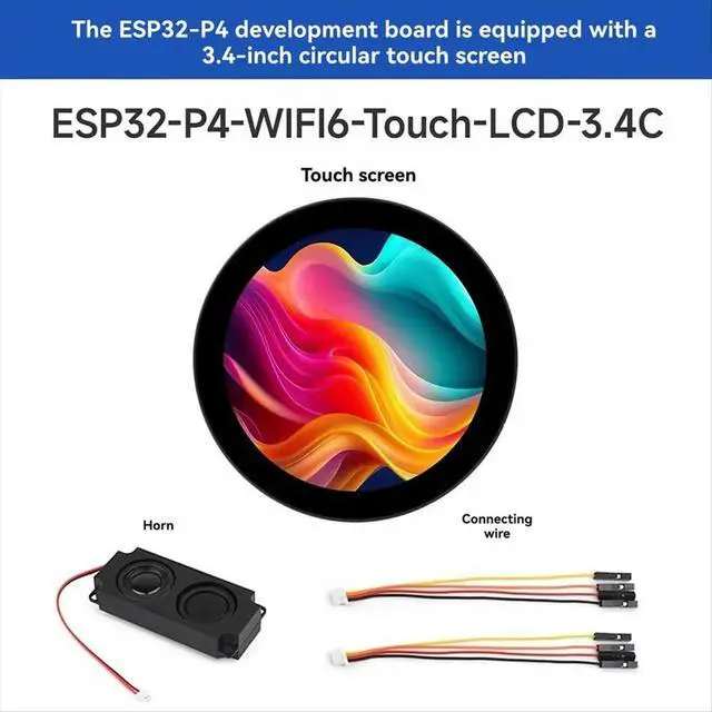 Alt view image 3 of 6 - 3.4inch Round Touch Display 800x800 Resolution IPS Screen 10-Point Multi-Touch Supports DeepSeAI Voice Interaction