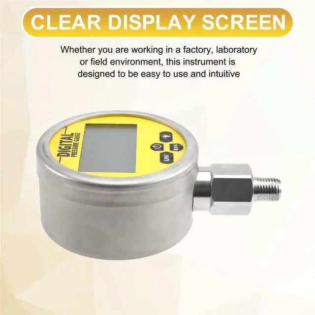 Alt view image 4 of 6 - 16MPA 80mm 0.4%FS 1/4NPT Digital Display Gauge Meter Accuracy Backlight Hydraulic Gas Water Pressure Gauges
