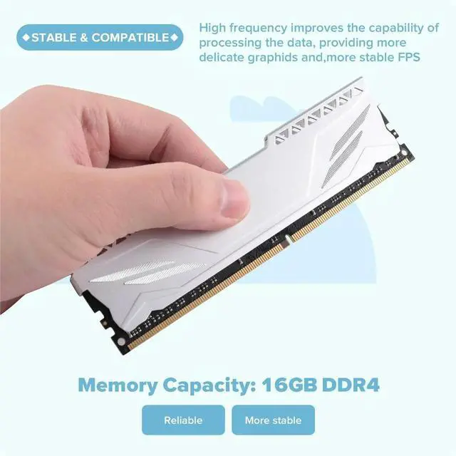 Alt view image 4 of 6 - RAM DDR4 16GB 3200MHz for Desktop Computer No Support for Motherboard UDIMM Cooling Vest Memory Module