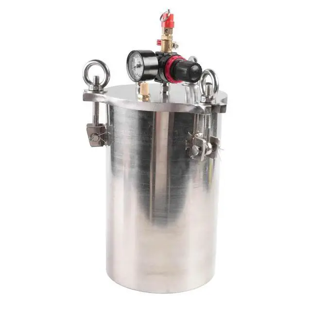 Alt view image 6 of 6 - Dispenser Pressure Tank 304 Stainless Steel Pressure Barrel Dispensing Valve Fluid Dispensing Bucket 4L