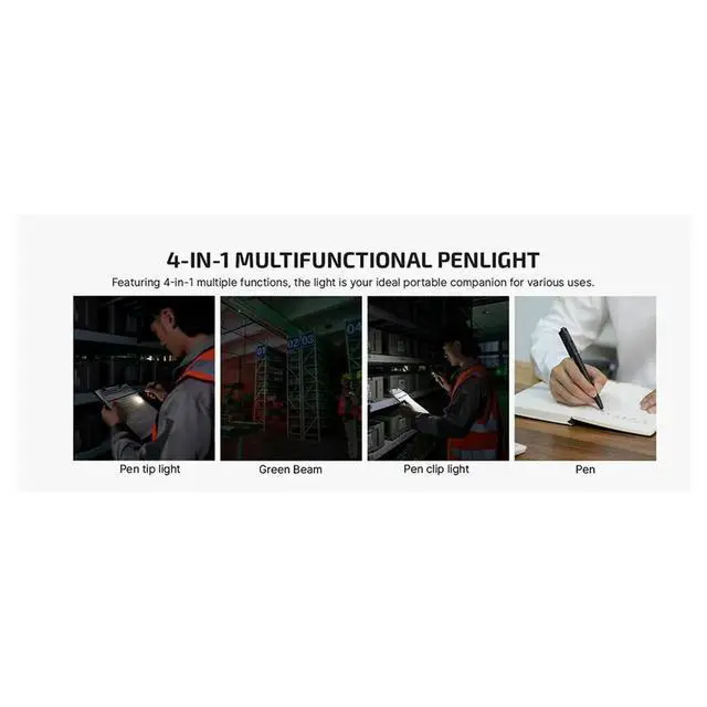 Alt view image 6 of 6 - EDC Pen Light,120 Lumens with Green Beam,USB-C Rechargeable LED Flashlight for Office,Writing,Presentation Outdoor Uses