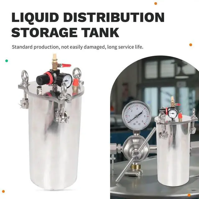 Alt view image 4 of 6 - Dispenser Pressure Tank 304 Stainless Steel Pressure Barrel Dispensing Valve Fluid Dispensing Bucket 5L