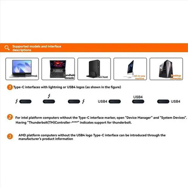 Alt view image 5 of 6 - TH3P4GaN V2 Thunderbolt 3/4 USB4 Graphics Card GPU Dock Graphics Card Docking Station for Square Power Interface