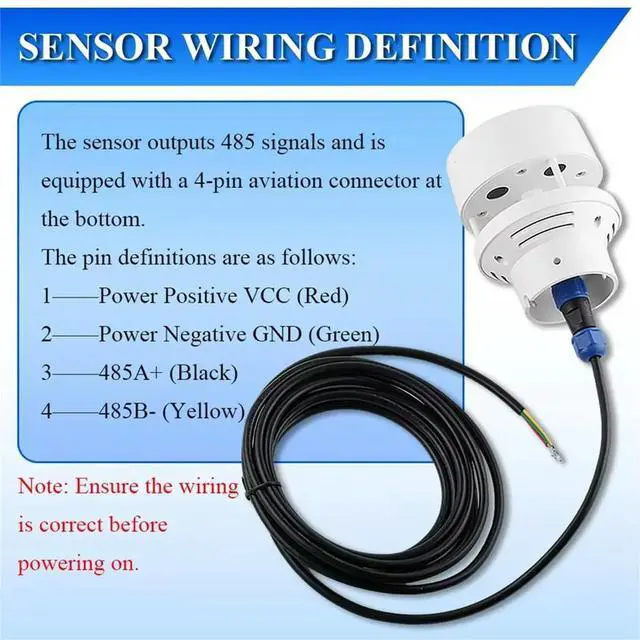Alt view image 4 of 6 - 0-45m/S Ultrasonic Wind Speed and Direction Sensor Module Detection Weather Station Transmitter Output RS485