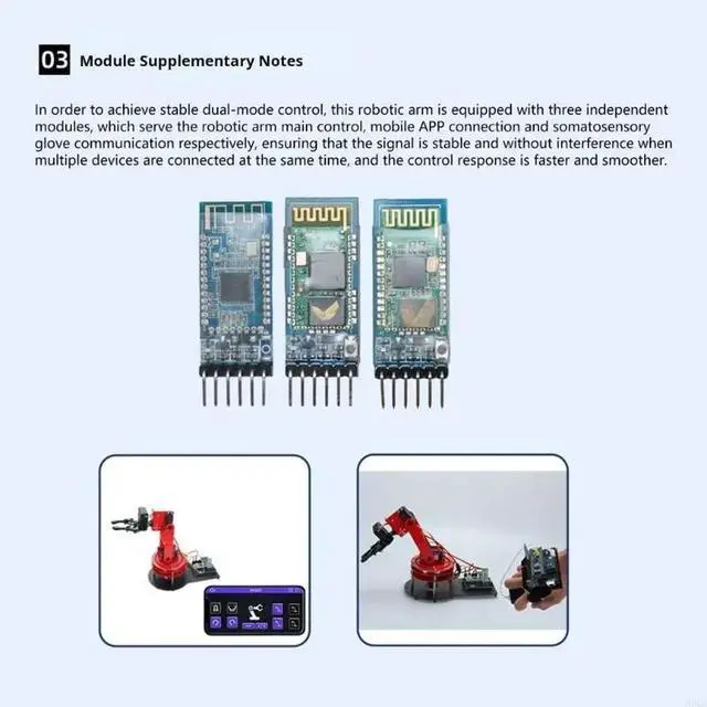 Alt view image 4 of 5 - 4 Axes Robot Arm Gesture Operated Robotic Arm Set With Gesture Control Design
