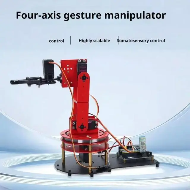 Alt view image 5 of 5 - 4 Axes Robot Arm Gesture Operated Robotic Arm Set With Gesture Control Design