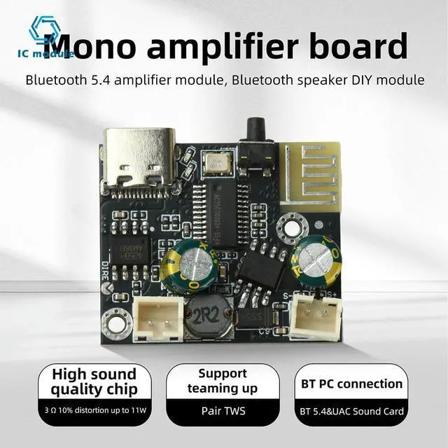 Alt view image 2 of 6 - 5V Bluetooth 5.4 USB Input Audio Amplifier Module High Fidelity 6.2W Class D Mono Amp Board for DIY Speakers
