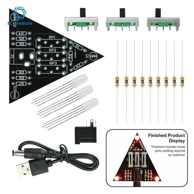 Alt view image 2 of 6 - DC 5V RGB Dimmable LED DIY Soldering Practice Kit Soldering Practice Electronic Experiment Kit DIY Hobbyist DC 5.5*2.1mm