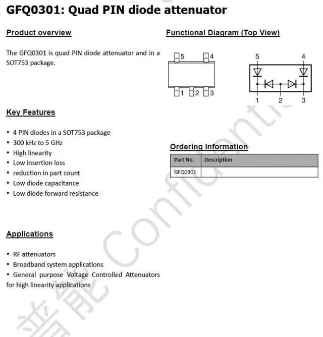 Main image of GFQ0301 300k-5GHz pin VAT Voltage-Controlled Attenuator IC
