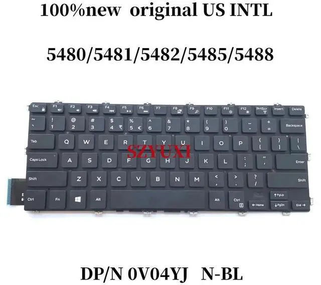 Main image of 100%US English For Inspiron 5480 5481 5482 5485 5488 Laptop Keyboard No-backlight V04YJ 0V04YJ NSK-ER0SW