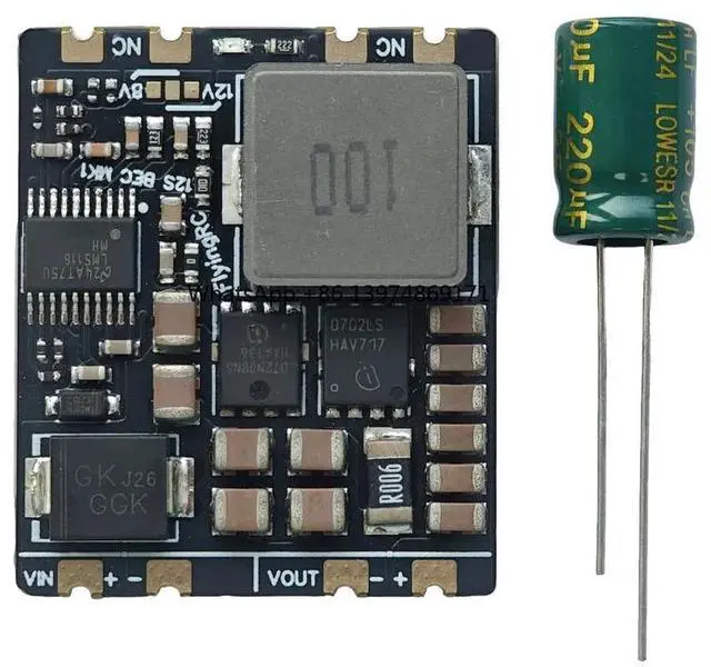 Main image of 1PCS 10A 12S BEC Step-down Module 5.2V/8V/12V Selectable Outputs with 35V 220UF Electrolytic Capacitor for Servo Power Supply