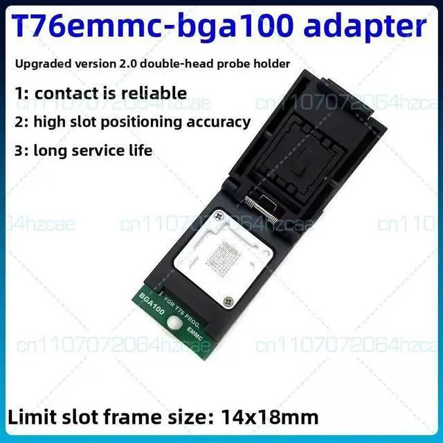Main image of For XGecu T76 programmer dedicated BGA100 EMMC chip, burning seat, read and write adapter