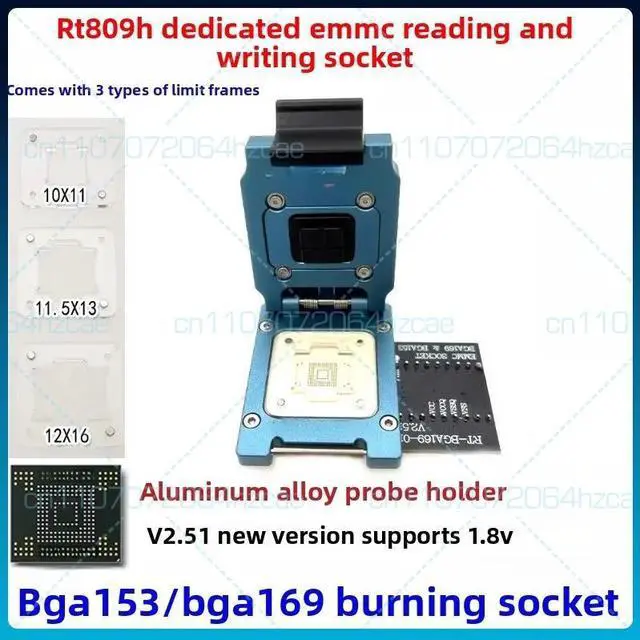 Main image of RT809H special EMMC read and write seat, aluminum alloy probe burning seat BGA153/169