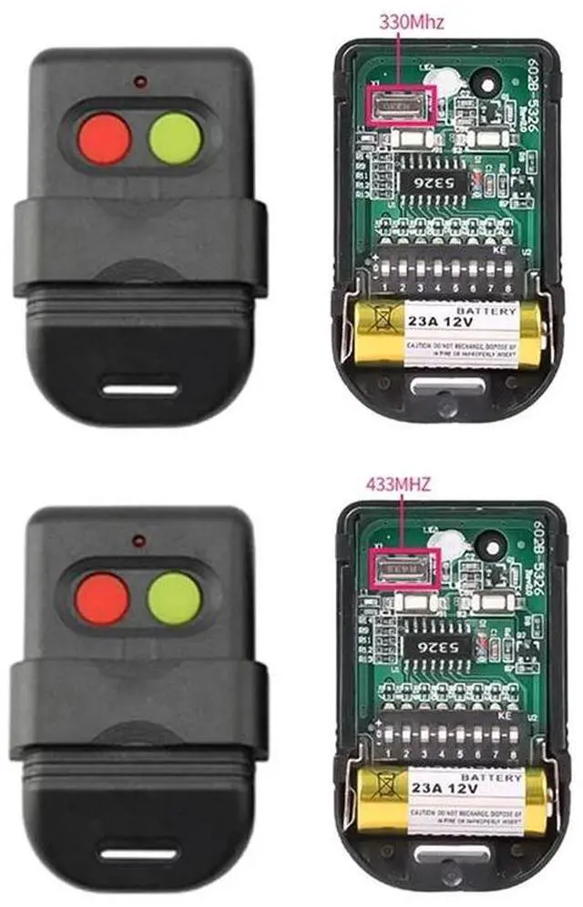 Alt view image 3 of 3 - 8 Dip Switch 330Mhz Smart Copy Remote Control Fixed Code 2 CH Duplicator For Gate Garage Door Opener Or Alarm System, Durable