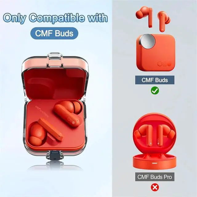Main image of HOT Headphone Case Cover for CMF Buds,Hard PC Shell Clear Protective Earbuds Case for CMF Buds,Headphones Case with Lanyard