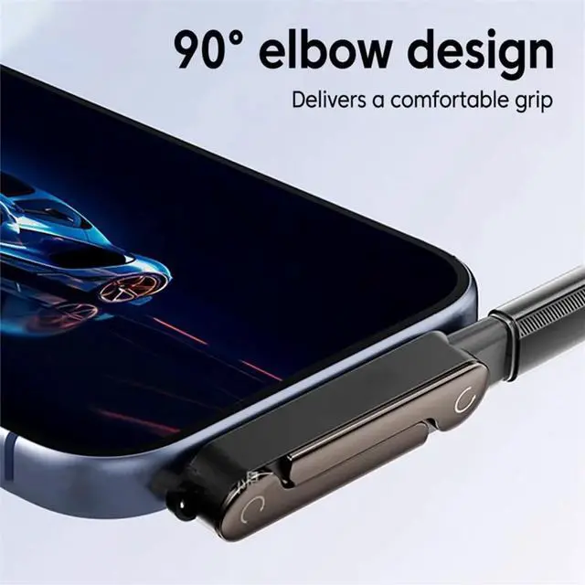Main image of 240W Type C to Type C Fast Charging Adapter Built-in Phone Bracket for Smartphone USB USBC Charger Converter Black