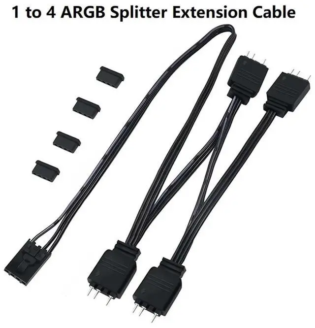 Alt view image 2 of 3 - 1 to 4 ARGB Splitter Extension Cable Connect to 5V 3-Pin ARGB for Commander Core and ICUE Commander CORE XT