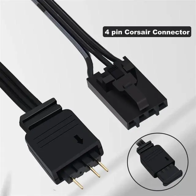 Alt view image 3 of 3 - 1 to 4 ARGB Splitter Extension Cable Connect to 5V 3-Pin ARGB for Commander Core and ICUE Commander CORE XT