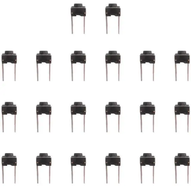 Alt view image 2 of 6 - HOT 20 Pcs 6x6x5mm Momentary Tactile Tact Push Button Switch 2 Pin DIP Through Hole