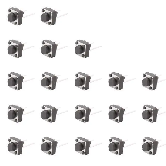 Alt view image 3 of 6 - HOT 20 Pcs 6x6x5mm Momentary Tactile Tact Push Button Switch 2 Pin DIP Through Hole