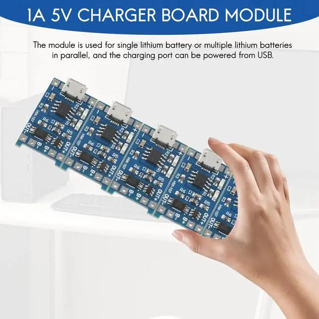 Alt view image 3 of 3 - 5 pcs 1A 5V Micro-USB for Lithium Power Charger Board Module TE420